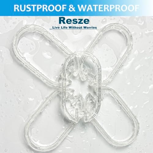 Resze 24 PCS Clear Shower Curtain Hooks - Image 6