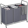 LINZINAR 3 Section Laundry Hamper, 135L Laundry Sorter by LINZINAR