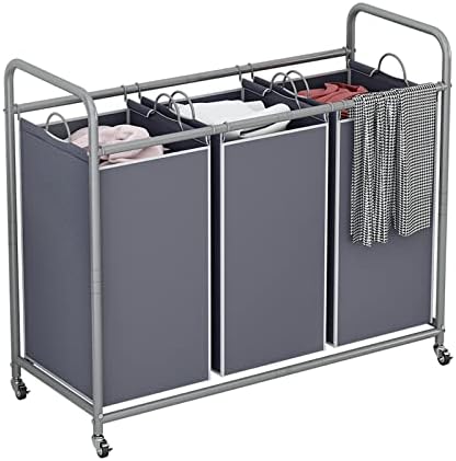 LINZINAR 3 Section Laundry Hamper, 135L Laundry Sorter by LINZINAR