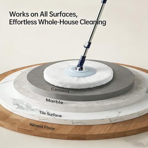 Spin Mop & Bucket System with 4 Washable Microfiber Mop Pads - Image 5