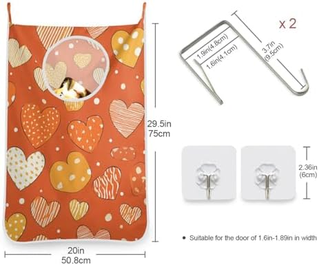 1PC Hanging Laundry Hamper Bag Over the Door Laundry Hamper Wall Hamper Large - Image 3