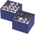 SpaceAid Shoe Organizer for Closet, 2 Pack Foldable Shoe Storage Containers by SpaceAid