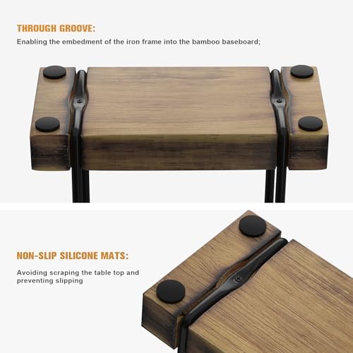 Wican Napkin Holder for Table, Wood Iron Standing Napkin Dispenser - Image 5