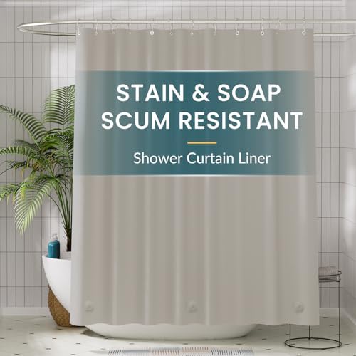 Titanker Shower Curtain Liner 72x72 Tan Shower Liner Lightweight PEVA Shower by Titanker
