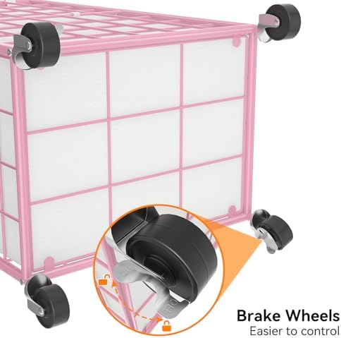 WOWLIVE Rolling Laundry Basket, Metal Wire Frame Laundry Hamper - Image 7