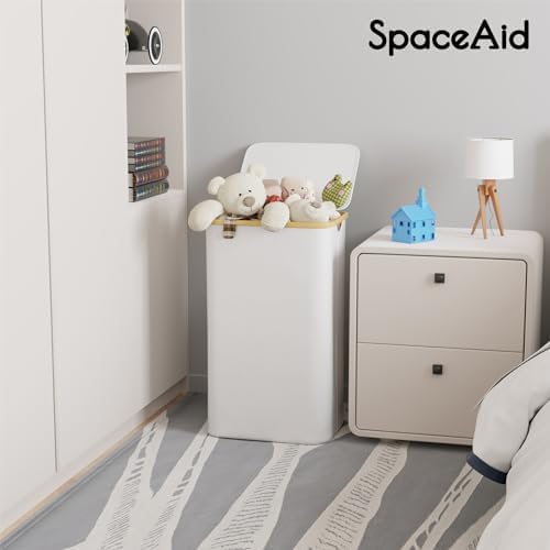 SpaceAid Laundry Hamper with Lid, 110L Large Tall Clothes Basket Bin with - Image 2