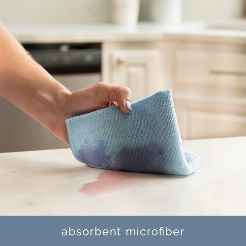 S&T INC. Microfiber Cleaning Cloth, 200 Pack, 11.5" x 11.5", Light Blue - Image 2