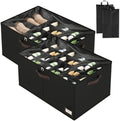 OIAHOMY 2 Pack Shoe Organizer for Closet, Large Foldable Shoe Storage Bins by MasterofSpaceOptimization