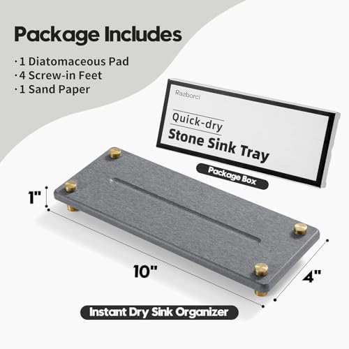 Kitchen Sink Caddy Water Absorbing Stone Drying Tray, Diatomite Bathroom Sink - Image 3