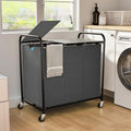 180L Laundry Sorter 3 Section, Rolling Laundry Basket by OLLDIDE