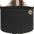 INDRESSME 115L Extra Large Woven Rope Blanket Basket Living Room by INDRESSME