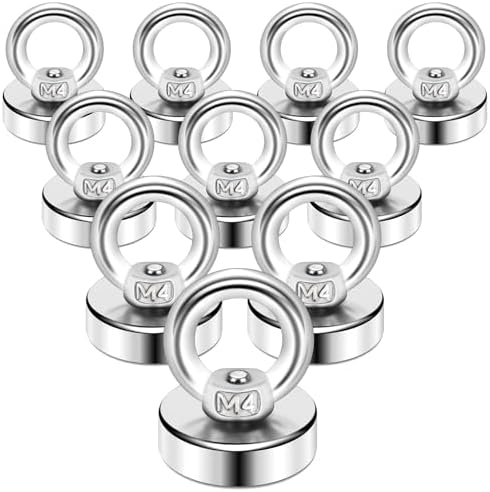 DIYMAG Magnetic Hooks with Countersunk Hole Eyebolt 40LBS 10 Pack by DIYMAG