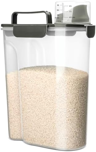 Viretec Rice Storage Container, 5 to 10lb Dry Food Airtight Dispenser, Pet Dog by Viretec