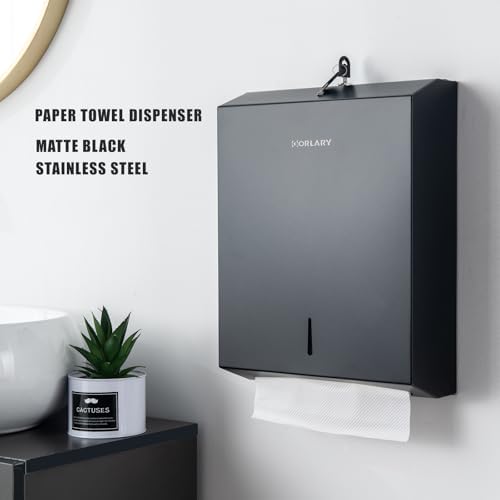 Gorlary Commercial Paper Towel Dispenser Wall Mount, Matte Black - Image 5