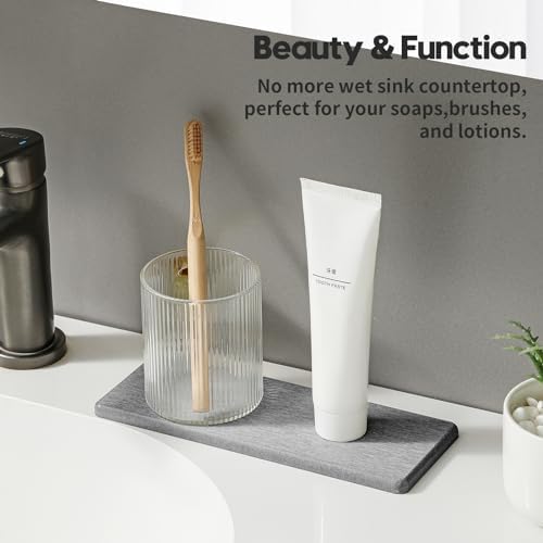 Razborci 2PCS Bathroom Counter Vanity Trays, Water Absorbing Diatomite Stone - Image 2