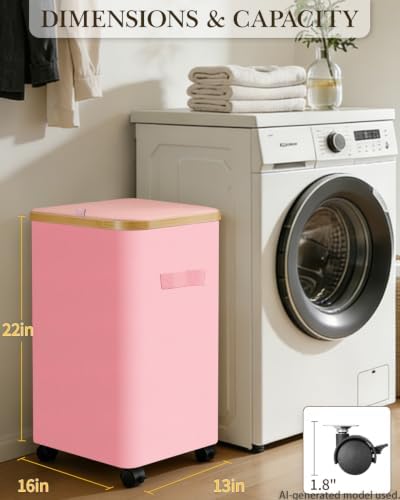 Laundry Hamper with Wheels, 75L Rolling Laundry Basket, Removable Inner Bag - Image 2