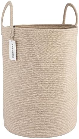 XUANGUO Cotton Rope Laundry Basket Hamper by XUANGUO