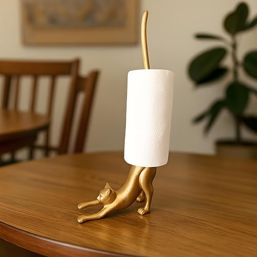Cat Paper Towel Holder 17'' Cast Iron Paper Towel Holder Funny Toilet Paper - Image 2