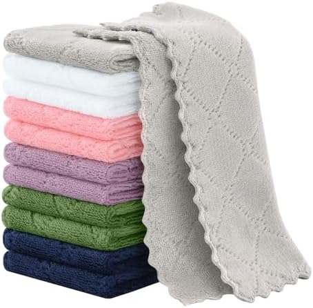 Homaxy Super Soft 12 Pack Coral Velvet Microfiber Dish Cloths by Homaxy