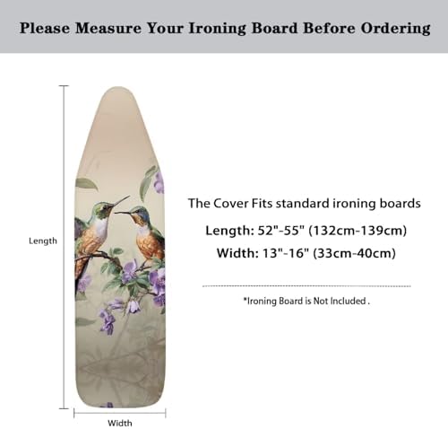 Hummingbird Flower Ironing Board Cover and Padding Standard Size Protective - Image 6