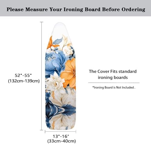 Floral Print Ironing Board Cover and Pad 15x54 Inch Standard Ironing Board Cover - Image 6