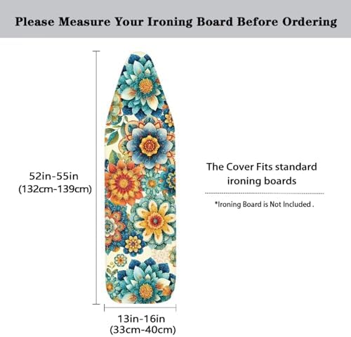 Boho Dahlia Ironing Board Cover Extra Wide Table Top Ironing Board Cover - Image 5