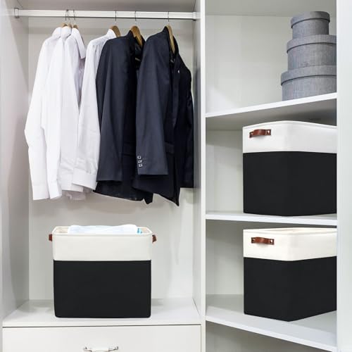 Bagnizer Large Fabric Storage Baskets | 50L Storage Bins, Decorative Linen - Image 2