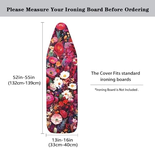 Wild Flower Field Steam Ironing Board Cover, Colorful Daisy Camellia Flowers - Image 5