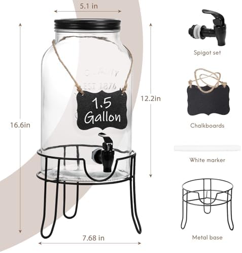 1.5 Gallon Glass Drink Dispensers - Image 2