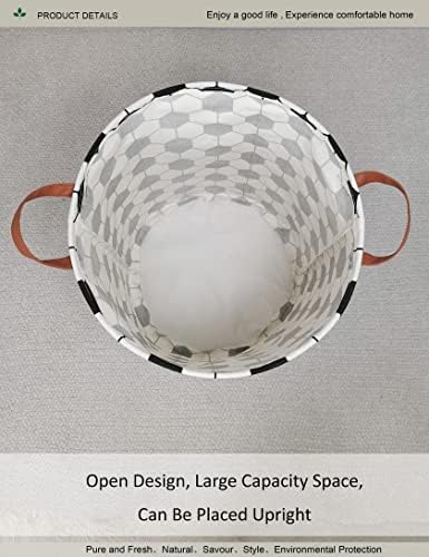 Round Geometric Hexagon Laundry Basket Hamper - Image 4