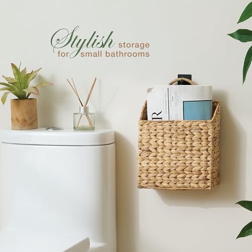 Set of 2 Wicker Hanging Basket for Organizing, Front Door, Flowers - Image 4
