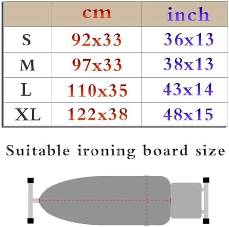 36x13in 38x13in 43x14in 48x15in Cotton Ironing Board Cover and Thick Pads - Image 3