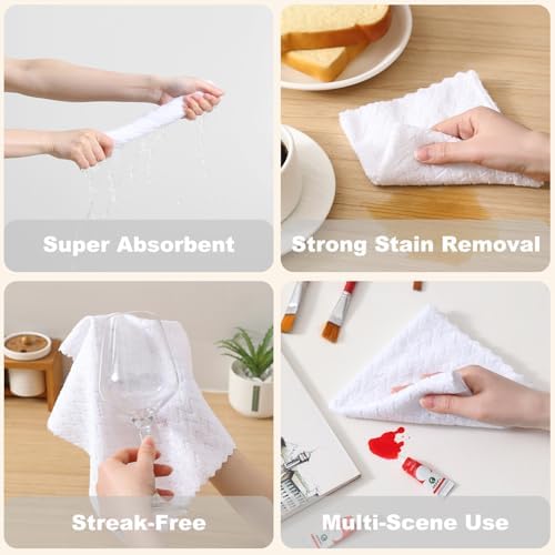 80 Pack Microfiber Cleaning Cloth Roll Reusable Paper Towels 12"x12" Tear Away - Image 4