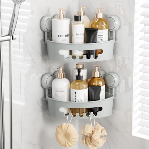 TAILI Corner Shower Caddy Suction Cup, Plastic Shower Shelf Suction by TAILI