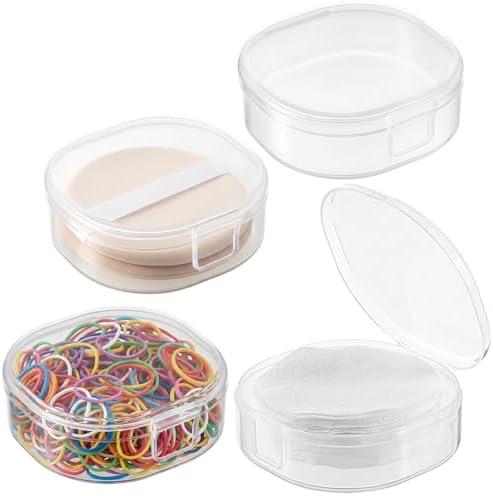 4 Pcs Cotton Round Holder, Square Powderpuff Cases Travel Cotton Round by Unknown
