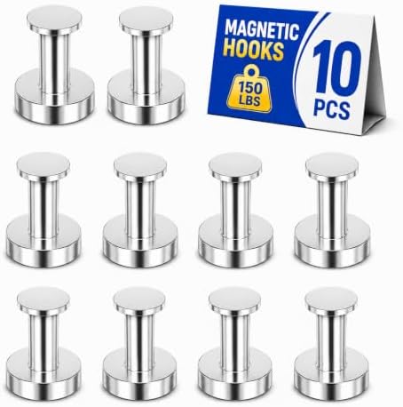 Grtard 10 PCS Strong Magnet Hooks Heavy Duty, 150 lb Magnetic Hooks by Grtard
