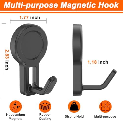 4 Pack Magnetic Grill Hooks, Strong Magnetic Hook - Image 4