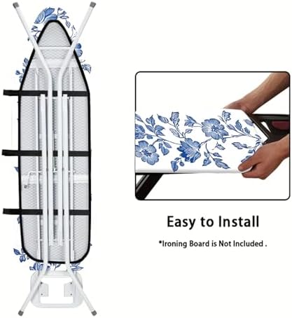 Nuxovilar Blue Floral Vines Ironing Board Cover 15x54 Polyester - Image 5