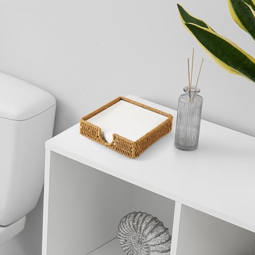 Napkin Holder for Table, Woven Wicker Synthetic Rattan Napkin Holders For Paper - Image 6