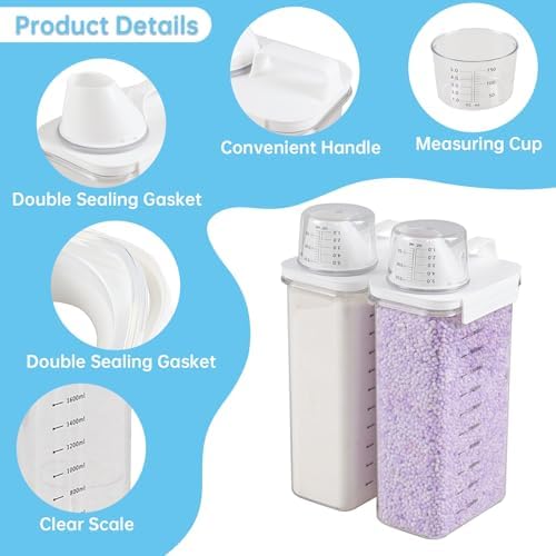 Sandmovie 3 Packs Laundry Detergent Dispenser, 78 Oz Clear Plastic Laundry Soap - Image 3