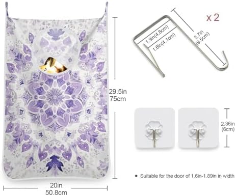 1PC Hanging Laundry Hamper Bag Over the Door Laundry Hamper Wall Hamper Large - Image 3
