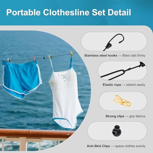 2 Pack Retractable Portable Clothesline, Windproof Clothes Line - Image 5