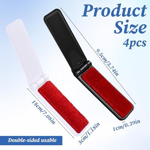 Thinp 4 Pcs Foldable Travel Lint Brush, Portable & Reusable Lint Remover - Image 3