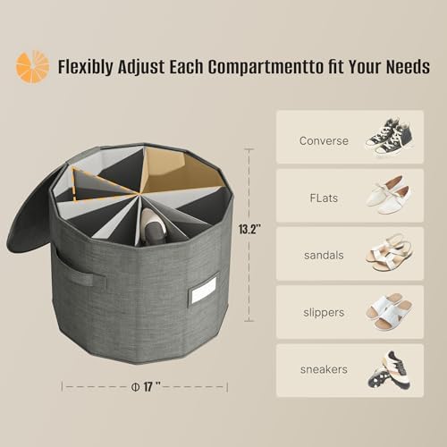 Round Shoe Organizer, Fan Dividers - Image 5