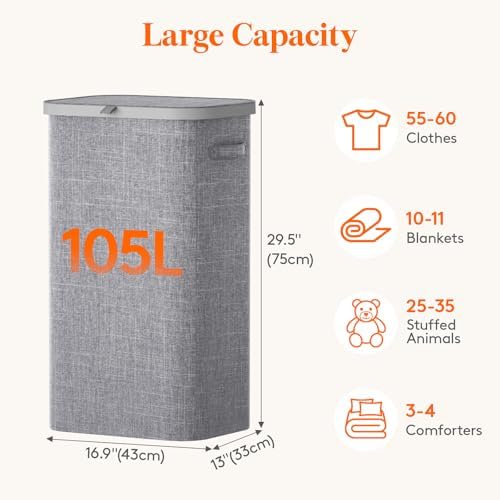 Lifewit 105L Large Laundry Basket - Image 3