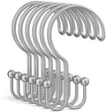 Bathway Matte Nickel Shower Curtain Hooks Ring, Rust Proof Metal Shower Hooks by Bathway