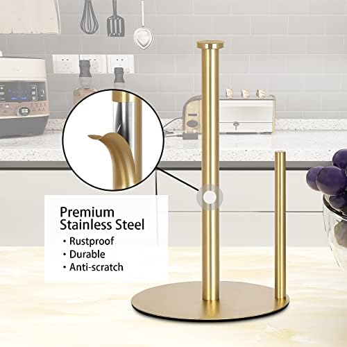 OBODING Gold Countertop Paper Towel Holder, Stainless Steel, Modern Kitchen and - Image 5