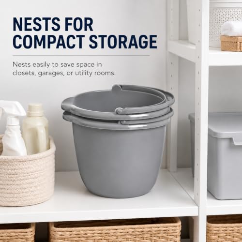 Mop Bucket 10Qt Plastic with Spout and Handle - Image 4