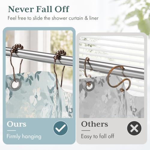 Bathway Shower Curtain Rings, Shower Curtain Hooks Bronze Shower Rings Rust - Image 4