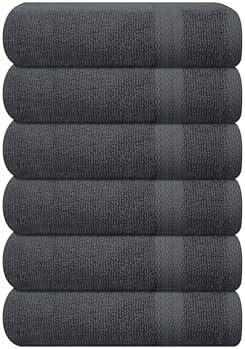 GLAMBURG Ultra Soft 6-Piece Hand Towel Set 16x28-100% Ringspun Cotton by GLAMBURG